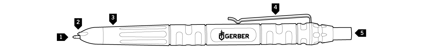 Gerber Impromptu Tactical Pen - Grey