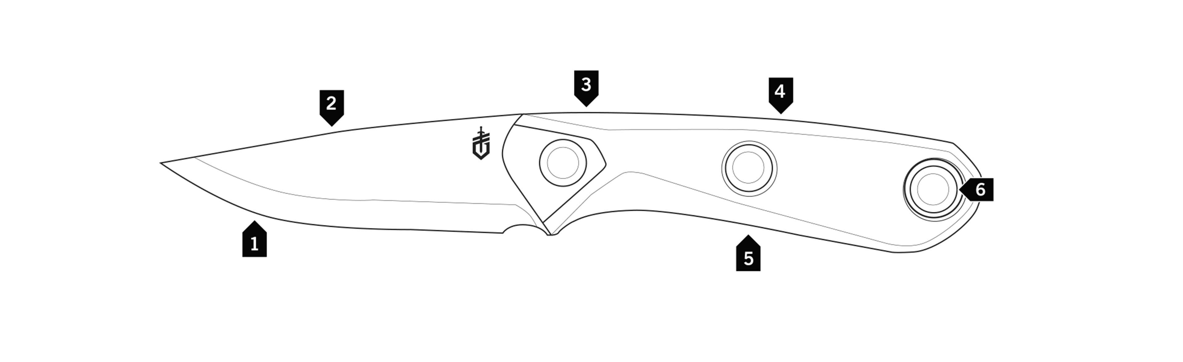  Nůž Principle Bushcraft Fixed, hladké ostří, černý, Gerber