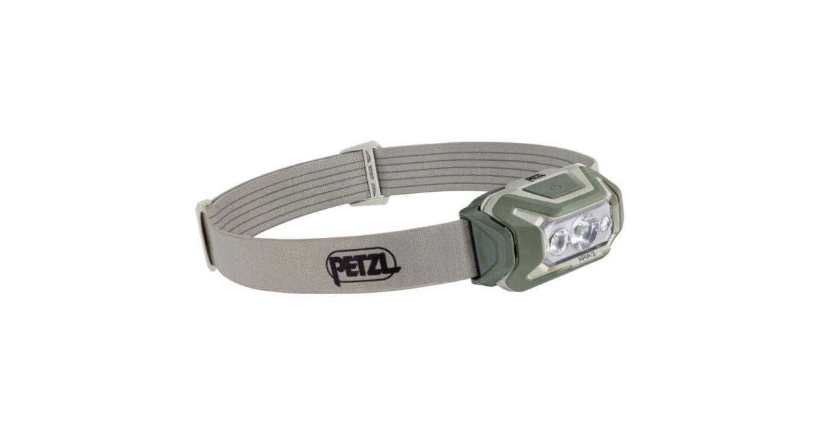 Aria RGB Headlamp, Petzl, Khaki Armed