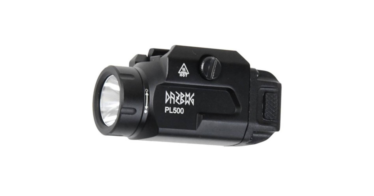 Compact Tactical Pistol Flashlight PT03, 500 lm, DAŽBOG, Black | Armed
