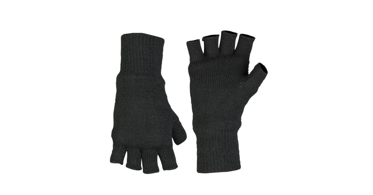 Thinsulate fingerless gloves, black, Mil-Tec Armed