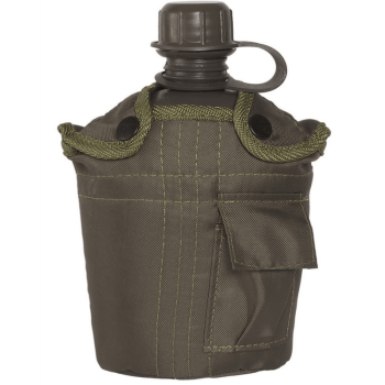 US field bottle with cover, olive, 1 L, Mil-Tec