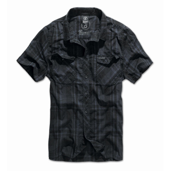 Košile Roadstar, Brandit, krátký rukáv, černo-modrá, 3XL
