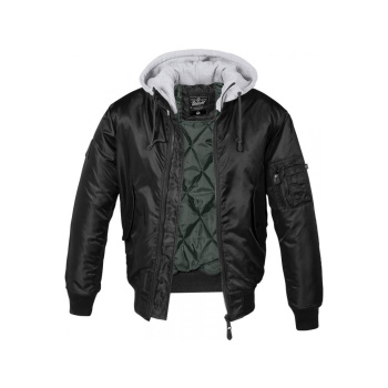 Men's winter jacket MA1 Sweat Hooded, Brandit, Black / Grey, M
