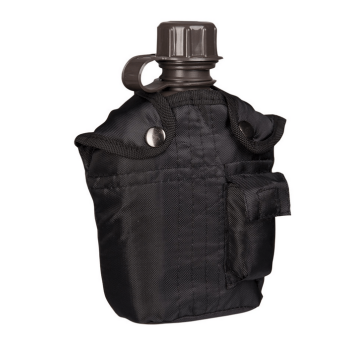 Field bottle U.S with sleeve, black, 1 L, Mil-Tec