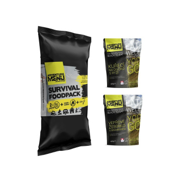 Survival Food Pack III - vepřové žebírko + kuře na divoko, Adventure Menu