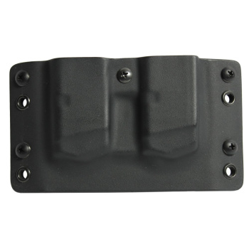 Kydex holster, 2x magazines Glock 17, outer, no swtg., loop 45 mm, black, RH Holsters