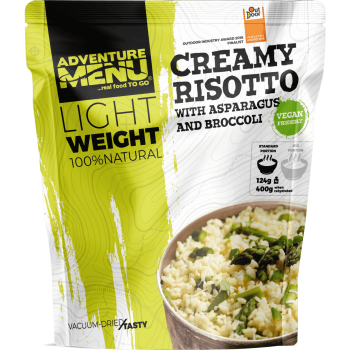 Vacuum Dried Creamy Risotto w/ Asparagus & Broccoli (VEGAN) - Lightweight, Adventure Menu