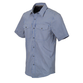 Covert Concealed Carry Shirt, short sleeves, Royal Blue, checkered, S, Helikon