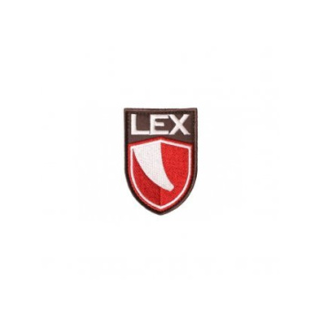 Vyšívaná nášivka ve tvaru štítu, LEX
