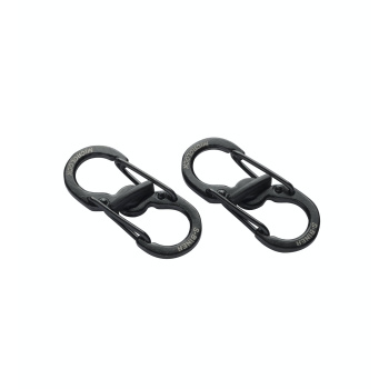 Double-sided stainless steel carabiner with lock S-Biner Microlock, Nite Ize, Black, 2 pcs