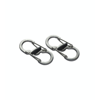 Double-sided stainless steel carabiner with lock S-Biner Microlock, Nite Ize, Stainless Steel, 5 pcs