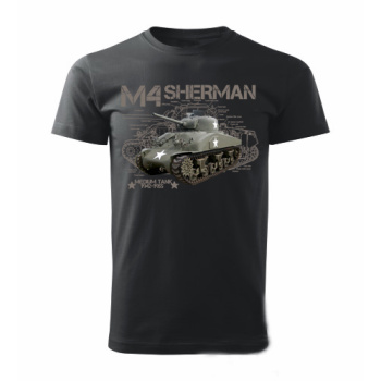 Tričko Tank M4 Sherman, Striker, černé, 2XL