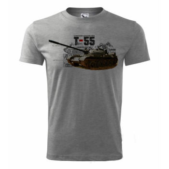 Tričko Tank T-55, Striker, šedé, 2XL