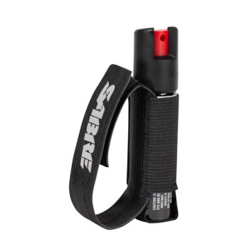 Obranný pepřový gel Runner s páskem na ruku, Sabre Red, černý, 20 ml