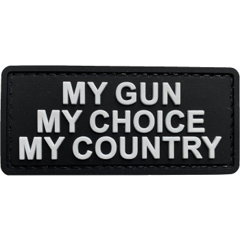 PVC nášivka My Gun, My Choice, My Country, Černá