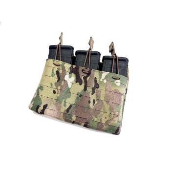 Front magazine pouch for plate carrier CGPC3, Custom Gear, flap and shock cord, AR15 magazines, Flecktarn