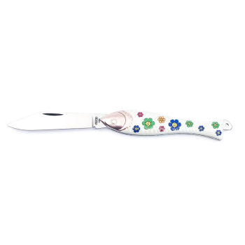 Little Fish Folding Knife, Flowers, Mikov