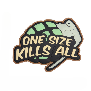 3D PVC nášivka "One size kills all", 101 INC