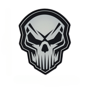 3D PVC nášivka "Angry skull" se svítícím efektem ve tmě, 101 INC