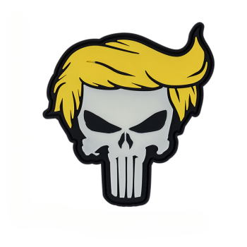 3D PVC nášivka "Punisher skull yellow hair" se svítícím efektem ve tmě, 101 INC