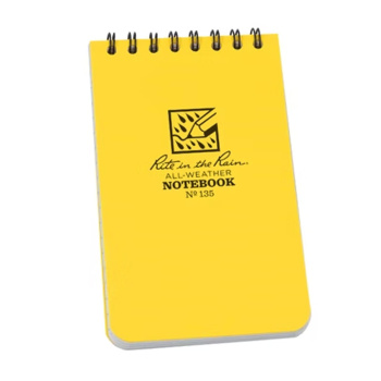 Waterproof ring-bound notebook, 7.6 × 12.7 cm, Rite in the Rain