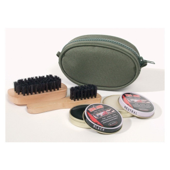 Shoe cleaning kit with case, Olive, Mil-Tec
