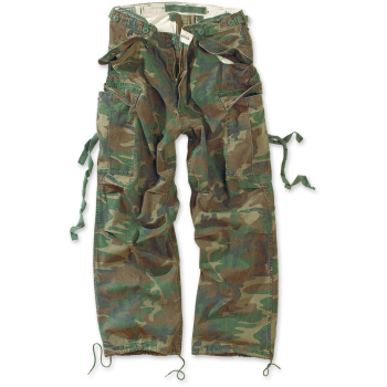 Trousers Vintage Fatigues, Surplus, woodland, XL