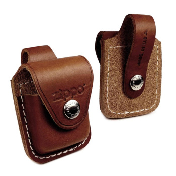 Leather Zippo lighter case, Brown, Zippo