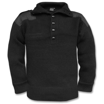 Men's knitted wool sweater Alpin, Mil-Tec, Black,