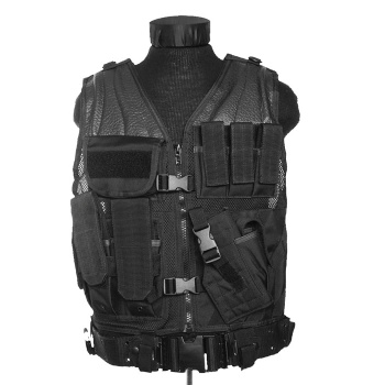 USMC tactical vest with belt, black, Mil-Tec