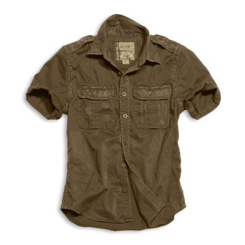 Košile Raw Vintage, Surplus, krátký rukáv, hnědá, XL