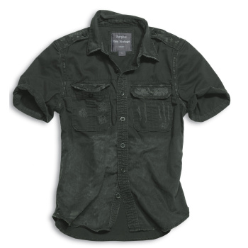 Košile Raw Vintage, Surplus, krátký rukáv, černá, S
