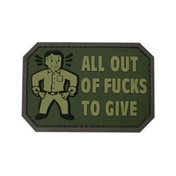 PVC patch "All out of *ucks to give", green
