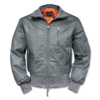 Pilot leather jacket BW Aviator, Mil-Tec, Grey, 54