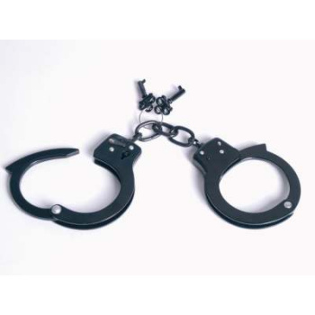 Handcuffs with lock, black, Mil-Tec