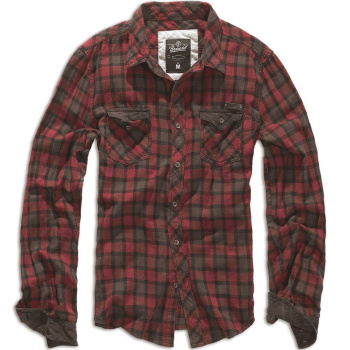Men's shirt Checkshirt Duncan, Brandit, Red / Brown, M
