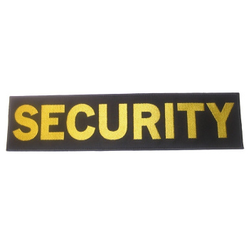 Large applique "Security", on back