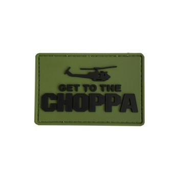 PVC patch "Get to the Choppa", green