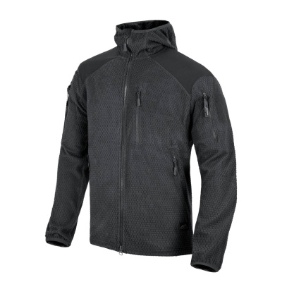 Alpha Hoodie Jacket - Grid Fleece, Helikon, Black, XXL