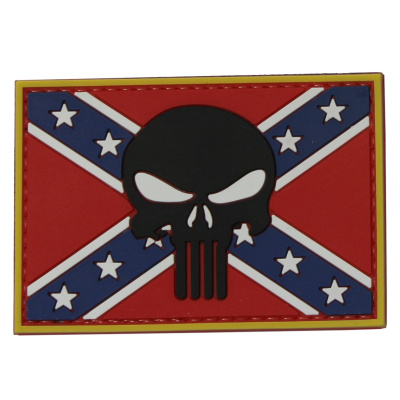 PVC nášivka - Punisher na konfederační vlajce