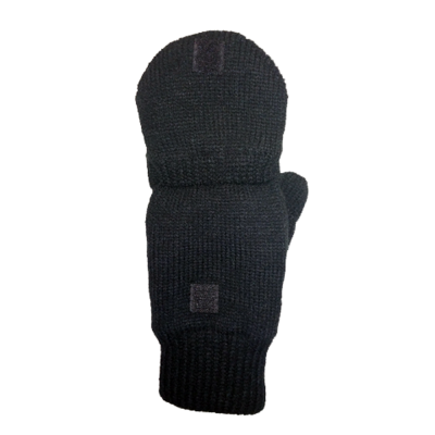 Knitted gloves with overlay, Mil-Tec, black