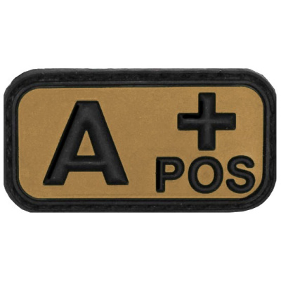Velcro Patch - blood group A+ , Tan, MFH