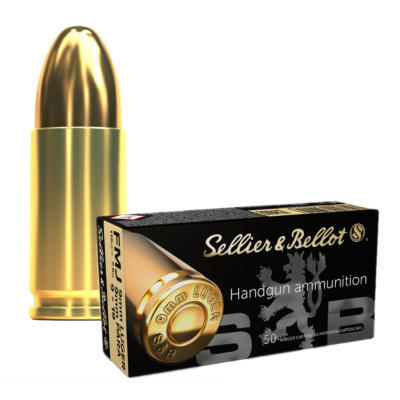 Pistolové náboje 9 mm Luger FMJ, 124 gr, 50 ks, Sellier & Bellot