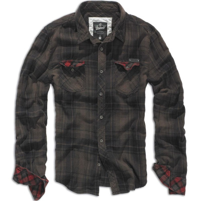 Pánská košile Checkshirt Duncan, Brandit, hnědo-černá, L
