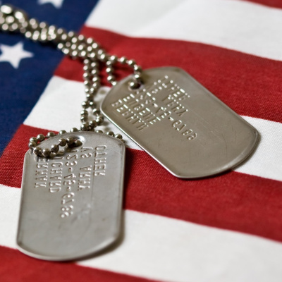 Dog Tags with a Personalized text, 61 cm Chain