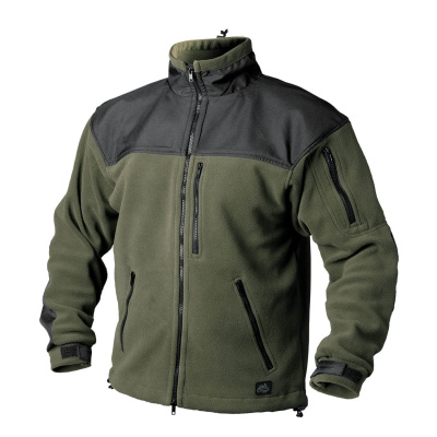 Classic Army Jacket - Fleece, Helikon, Green-Black, XL