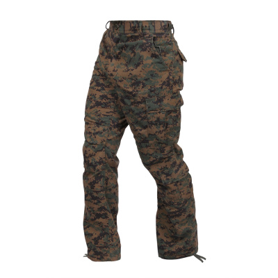 Vintage Camo Paratrooper Fatigue Pants, Rothco, Woodland Digital, L