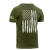 Distressed US Flag Athletic Fit T-Shirt, Rothco, Olive, 2XL