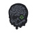 3D PVC nášivka Target eye skull, 101 INC, Šedivá